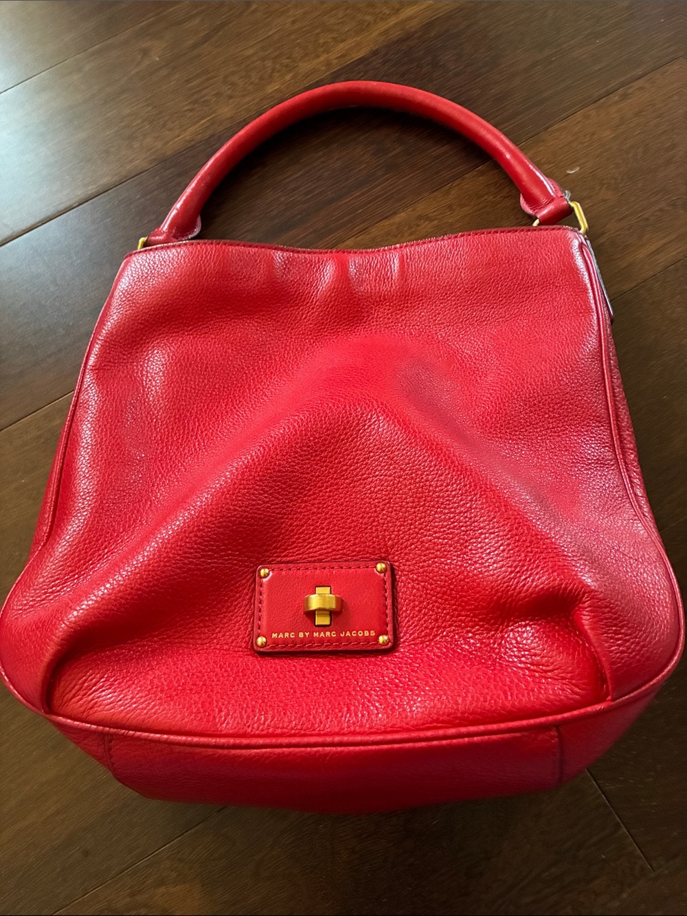 Marc by Marc Jacobs Red Pebbled Leather Shoulder Hobo in great condition